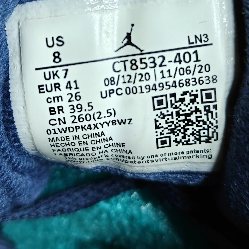 Jordan 3 Retro Georgetown Navy Gray Basketball Sneakers Men's Shoes Size 8
